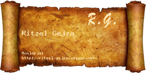 Ritzel Gejza névjegykártya